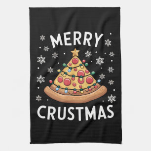 Merry Crustmas Pizza Christmas Tree Xmas Gifts  Kitchen Towel