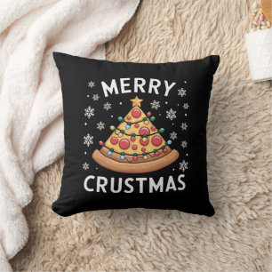 Merry Crustmas Pizza Christmas Tree Xmas Gifts Throw Pillow