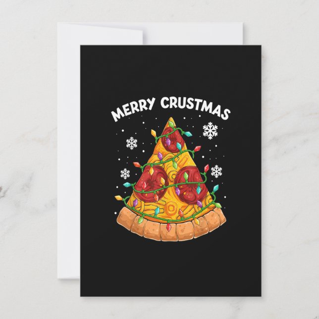 Merry Crustmas Pizza Shirt For Men, Christmas Tree Invitation (Front)