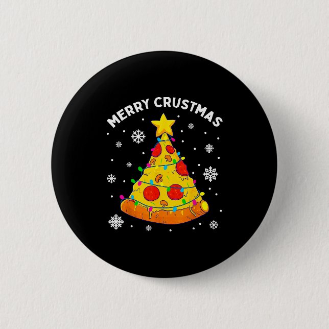 Merry Crustmas Zza Christmas Tree Xmas Kids Men  2 Inch Round Button (Front)
