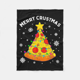 Merry Crustmas Zza Christmas Tree Xmas Kids Men  Fleece Blanket