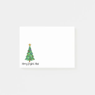 Merry Crystal-Mas Geometric Christmas Tree Post-it Notes