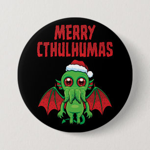 Merry Cthulhumas Seasons Greetings 3 Inch Round Button