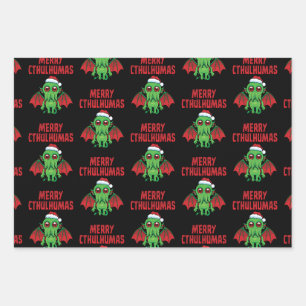 Merry Cthulhumas Seasons Greetings Wrapping Paper Sheet