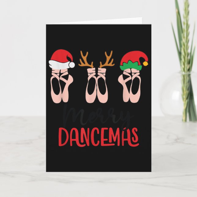 Merry Dancemas Ballet Dance Teacher Christmas Holi Card (Front)