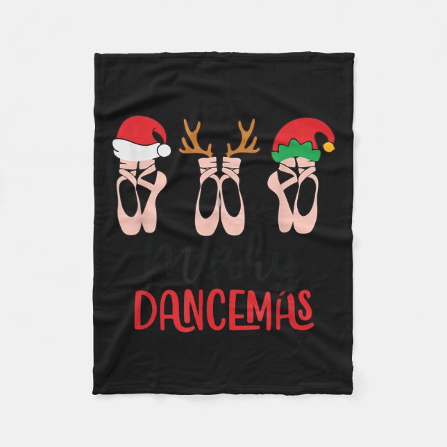 Merry Dancemas Ballet Dance Teacher Christmas Holi Fleece Blanket (Front)
