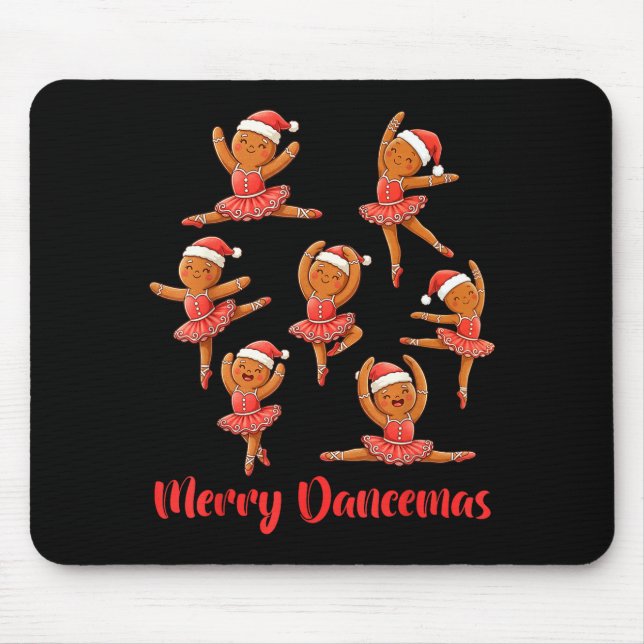 Merry Dancemas Ballet Dancer Gingerbread Teacher C Mouse Pad (Front)