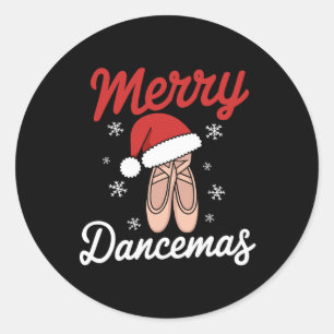 Merry Dancemas Ballet Dancer Teacher Christmas Dan Classic Round Sticker