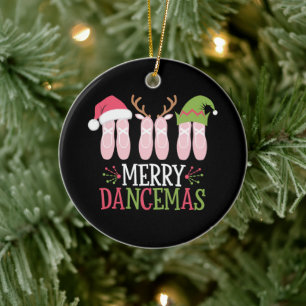 Merry Dancemas Christmas Ballet Shoes Dancing Ceramic Ornament