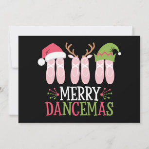 Merry Dancemas Christmas Ballet Shoes Dancing Holiday Card