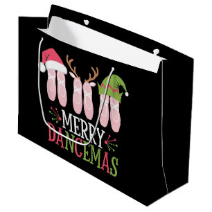 Merry Dancemas Christmas Ballet Shoes Dancing Large Gift Bag