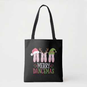 Merry Dancemas Christmas Ballet Shoes Dancing Tote Bag