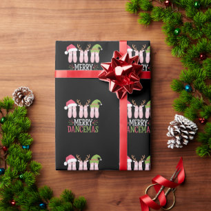 Merry Dancemas Christmas Ballet Shoes Dancing Wrapping Paper