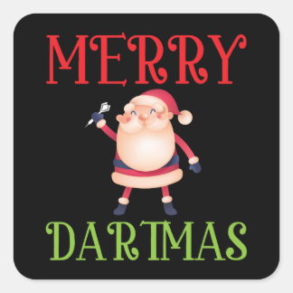 Merry Dartmas - Merry Christmas Dart Square Sticker