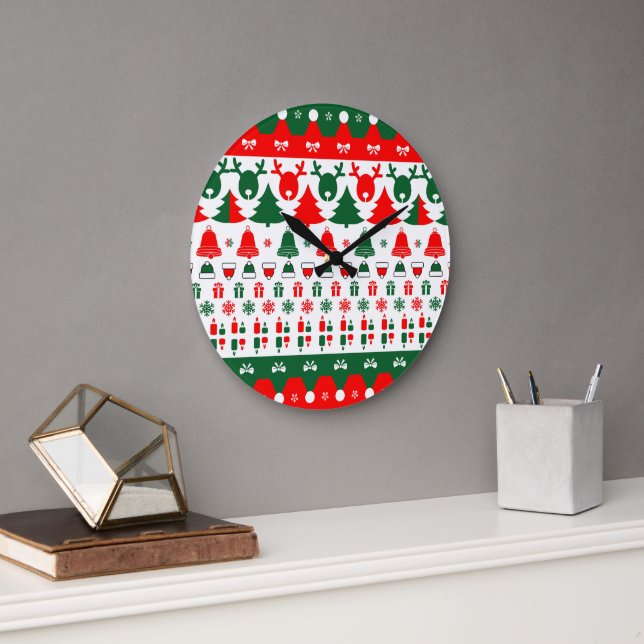 Merry Deer Large Clock (Office)