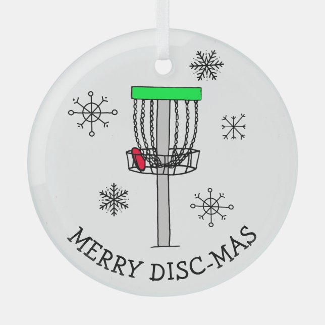Merry Disc-Mas Disc Golf  Ceramic Ornament (Front)