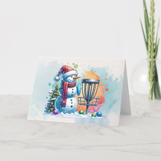 Merry Disc-mas | Disc Golf Personalized Christmas Card (Front)