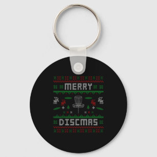 Merry Discmas Disc Golf Ugly Dad Uncle Christmas G Keychain