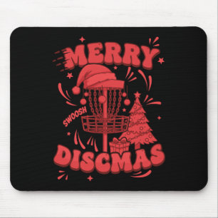 Merry Discmas Swoosh Disc Golf Basket Flying Disc  Mouse Pad