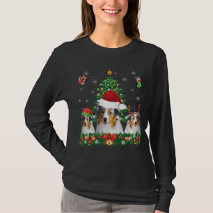 Merry Dogmas Aussie Santa Elf Reindeer Dog Christm T-Shirt