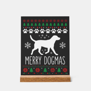 Merry Dogmas Christmas Dog Vector Acrylic Sign