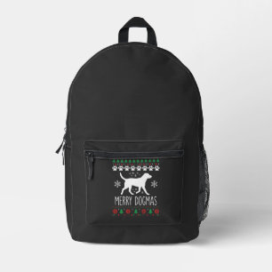 Merry Dogmas Christmas Dog Vector Printed Backpack
