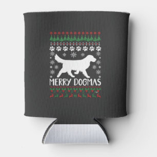 Merry Dogmas Dog Snowflake Ugly Christmas Sweater Can Cooler