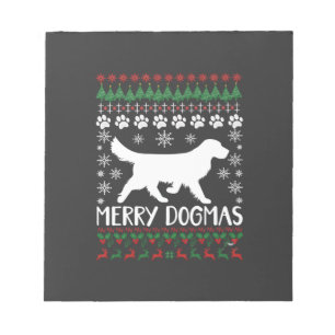 Merry Dogmas Dog Snowflake Ugly Christmas Sweater Notepad