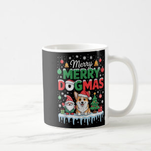 Merry Dogmas Funny Dog Santa Hat Christmas Xmas Coffee Mug