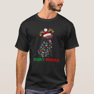 Merry Dogmas Funny Newfoundland Dog Christmas Ligh T-Shirt