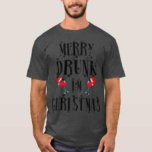 Merry Drunk Im Christmas Funny Christmas Mask T-Shirt