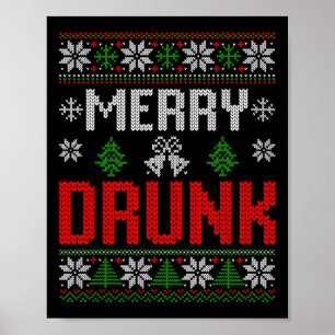 Merry Drunk We're Christmas Matching Ugly Christma Poster