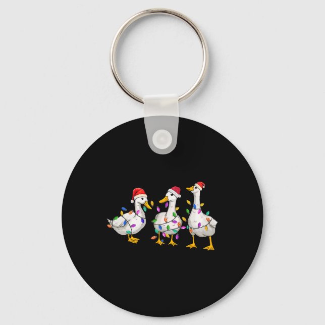 Merry Duckmas Funny Duck Christmas Duck Lover Xmas Keychain (Front)