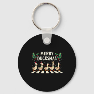 Merry Duckmas Santa Hat Xmas Duck Lover Funny Duck Keychain