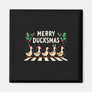 Merry Duckmas Santa Hat Xmas Duck Lover Funny Duck Magnet