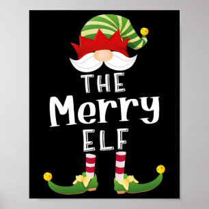 Merry Elf Group Christmas Funny Pajama Party Poster