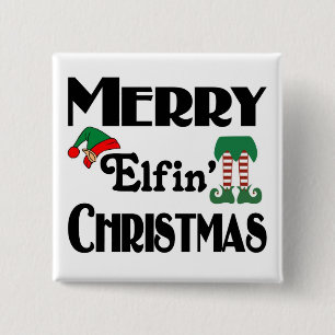 Merry Elfin' Christmas 2 Inch Square Button