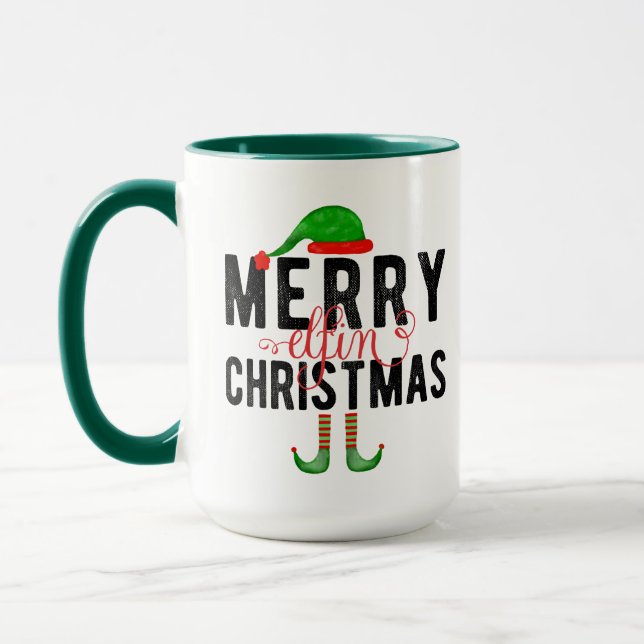 Merry Elfin Christmas Mug (Left)
