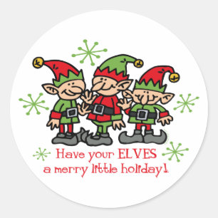 Merry Elves Classic Round Sticker