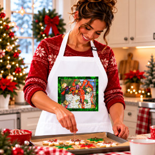 Merry Elves Wrapping Present Apron