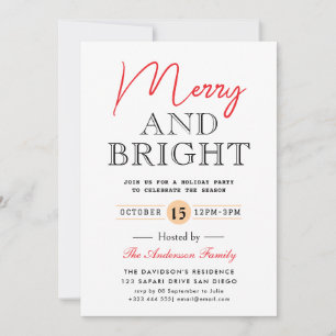 MERRY ET BRIGHT Holiday Party Invitation