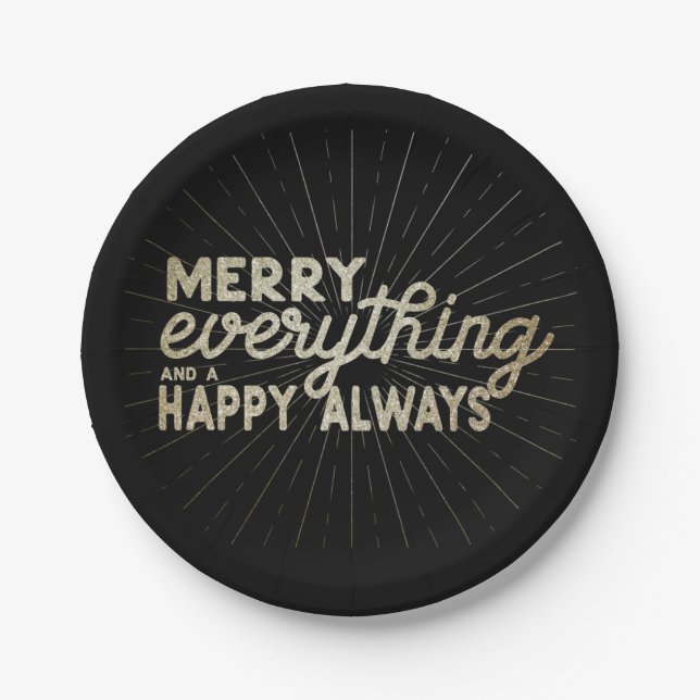 Merry Everything & a Happy Always Holiday Party Paper Plate (Front)