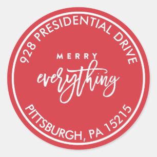 Merry Everything Address Label Sticker