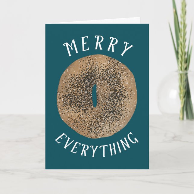 Merry Everything Bagel & Happy New Schmear Card (Front)