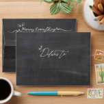 Merry Everything Chalkboard Mistletoes Christmas Envelope<br><div class="desc">Rustic 'Merry Everything' Chalkboard Mistletoes Christmas / Holiday Envelope. Modern holiday / christmas envelope featuring front, inside and back design. The base background can be changed to the colour of your choice. Most text is editable. Designed / original artwork by fat*fa*tin. Easy to personalize with your own text message, name,...</div>