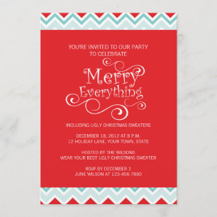 MERRY EVERYTHING CHRISTMAS PARTY INVITATION
