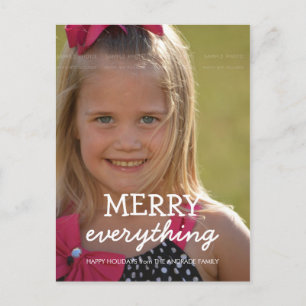 Merry Everything Christmas Photo Holiday Greetings Postcard