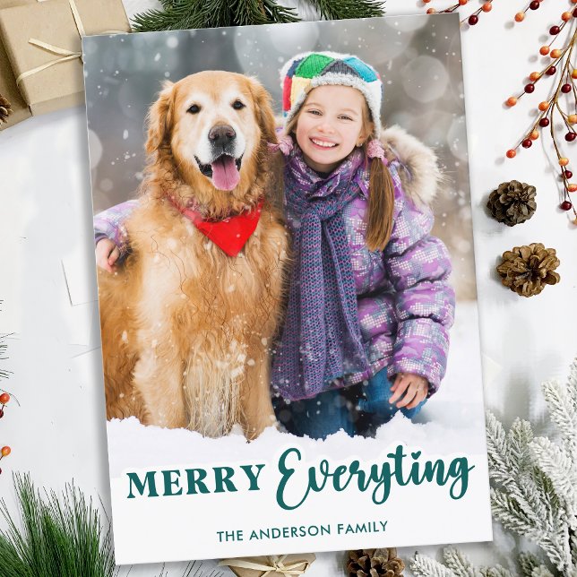 Merry Everything Customized Modern Christmas Photo Holiday Card (Creator Uploaded)