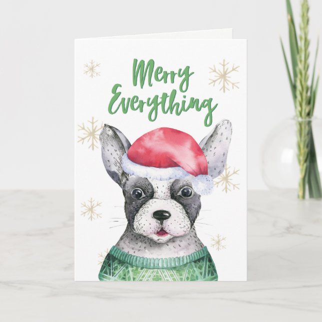Merry Everything Cute Dog Christmas Card (Front)