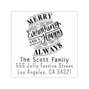 Merry Everything Family Name Return Address Self-inking Stamp